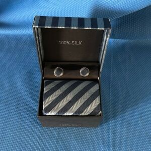 100% Silk Tie and Cuff Links